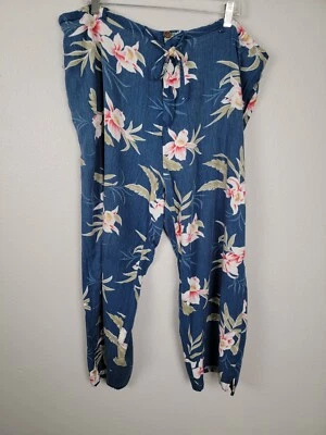 Vintage Tahiti Reef Club Hawaiian Floral Pants 2XL Boho Cottagecore B1 - Image 1 of 4