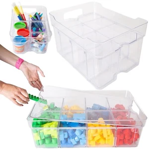 Plastic Storage Modular Compartments Adjustable & Stackable Storage For Crafts - Picture 1 of 8