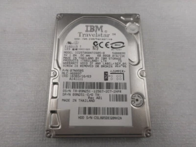IBM IC25T060ATCS05-0 60Gb 5400Rpm DMA/ATA-100 (Ultra) 2.5  - Image 1 of 3