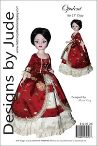Opulent Gown Doll Clothes Sewing Pattern for 21" Cissy Dolls - Picture 1 of 8