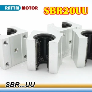 4 pezzi SBR20UU SBR20 20 mm blocco cuscinetto a sfera guida lineare per fresatrice CNC fai da te - Foto 1 di 7