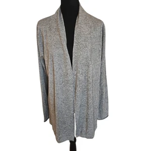 Neu ohne Etikett Neiman Marcus Damen-Cardigan Seide-Kaschmir-Mischung vorne offen grau Größe Medium - Bild 1 von 11
