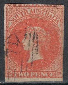 SÜDAUSTRALIEN 1855 Bildnisse von Victoria, 2 Pence karminrot us - Bild 1 von 1