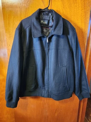 Men's 2XL Dockers Premium Black Wool Blend Full Zip Coat - Image 1 of 4