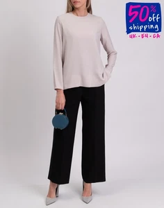 RRP€427 SLY010 Crepe Top FR36 US4 UK8 S Grey Long Sleeves - Picture 1 of 6