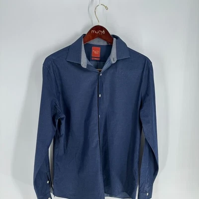 Camisa de Vestir Original Penguin By Munsingwear Calce Ajustado Abotonada Azul Talla (34/35) Foto 1 de 4