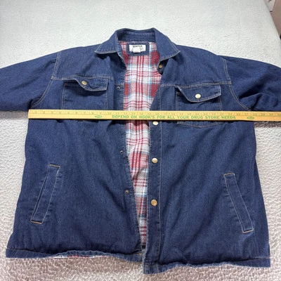 Duke Haband Denim Snap XL Jacket Flannel Lined Mens XL Blue Jean - Image 1 of 4