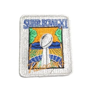 Super Bowl XI Pasadena Vintage NFL Football Patch Raiders Vs Vikings - Bild 1 von 2