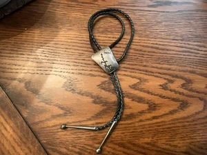 OLD PAWN NATIVE TRIBAL Navajo Indian STERLING SILVER Bolo Tie RH Ronnie Hurley - Picture 1 of 9