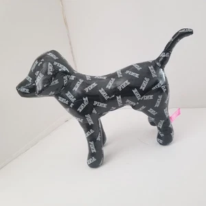 Victoria’s Secret Pink Brand Black and White Stuffed Dog Toy 9 ½” Tall Medium - Picture 1 of 8
