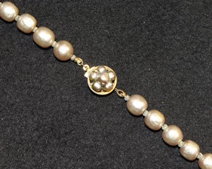 COLLANA VINTAGE MIRIAM HASKELL BAROCCO NIKI ANNODATO ARGENTO/PERLA GRIGIA, 23 IN - Foto 1 di 7