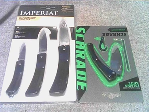 4 POCKET KNIVES (TOTAL) SCHRADE 3 Pc. Set IMPCOM6CP & SCH222BK w/8Cr13MoV Blade - Picture 1 of 11