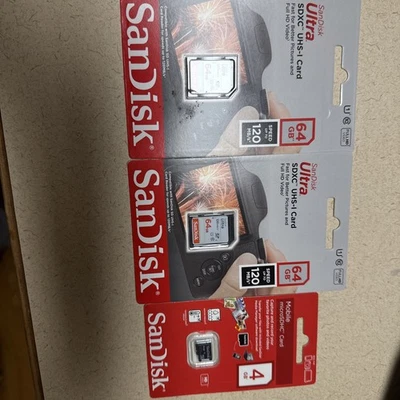 2 SanDisk SD 64GB Ultra SDHC UHS-I / Class 10 Memory Cards, Speed Up to 120MB/s - Image 1 of 2