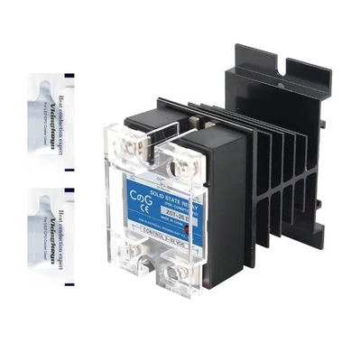 Solid State Relay SSR-25DA with Heat Sink DC to AC Input 3-32VDC to Output - Image 1 of 4