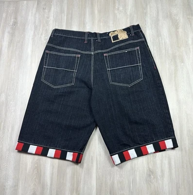 Vintage Raw Blue Baggy Denim Shorts Sz Men’s 42 Grunge Y2K Hip Hop Streetwear - Image 1 of 4