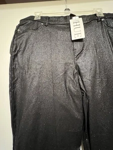 Hue womens Glitter Black denim XL - Picture 1 of 2