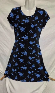 Vintage 90s PS Per Seption Black/Blue Streachy Cocktail Prom Party Dress SizeL - Bild 1 von 7
