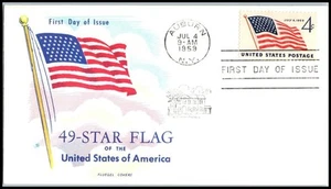 1959 U. S. Flag 4c 49 stars Sc 1132 single with premium Fluegel cachet UA - Picture 1 of 1