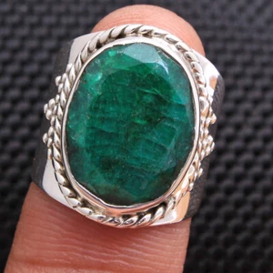 Lab created Emerald 925 sterling silver  solid Ring Jewelry Choose Size sale - Picture 1 of 5