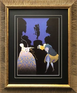 Erte "Rendevous" Newly CUSTOM FRAMED Print Art Deco Design  - Picture 1 of 3