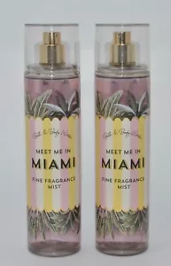 2 BATH & BODY WORKS MEET ME IN MIAMI FRAGRANCE MIST SPRAY 8 OZ PALM COLADA SUN - Picture 1 of 6