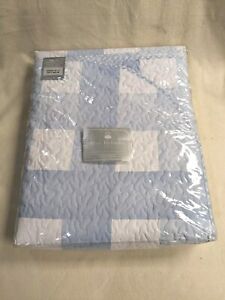 Yves Delorme Paris Blue/White Coverlet / Quilt Bedspread King Sz. 275 X 260cm