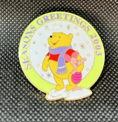 Disney DLR Cast Member Seasons Greetings 2003 Pooh & Piglet Pin - Image 1 of 2