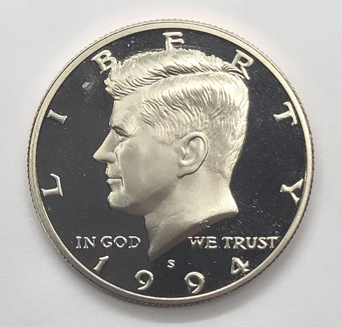 1994 S Clad Kennedy Proof Cameo Half Dollar Smooth Black Fields FREE SHIPPING! Cover