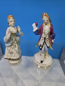 Vintage (Antique) Set Of 2 " Occupied Japan " Figurines Victorian/ Colonial ... - Picture 1 of 13