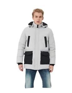 Men's Hooded Down Coat Winter Warm Parka Puffer Jacket Medium - Picture 1 of 6