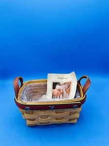 Longaberger 2006 Tea Basket Red Trim Maple Leaf Tacks w Leaflet New Old Stock - Picture 1 of 6