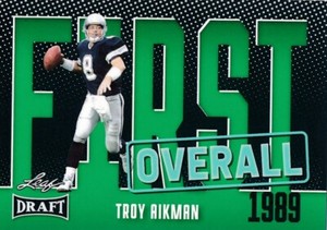 #7 TROY AIKMAN 2023 Leaf Draft Football GREEN FIRST OVERALL COWBOYS