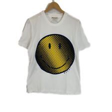 MARNI SMILEY White Face Graphic Print T-Shirt tops 46 white