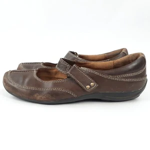 Naturalizer Farla Womens 7.5 W Mary Jane Shoes Leather Adjustable Strap Brown - Picture 1 of 12