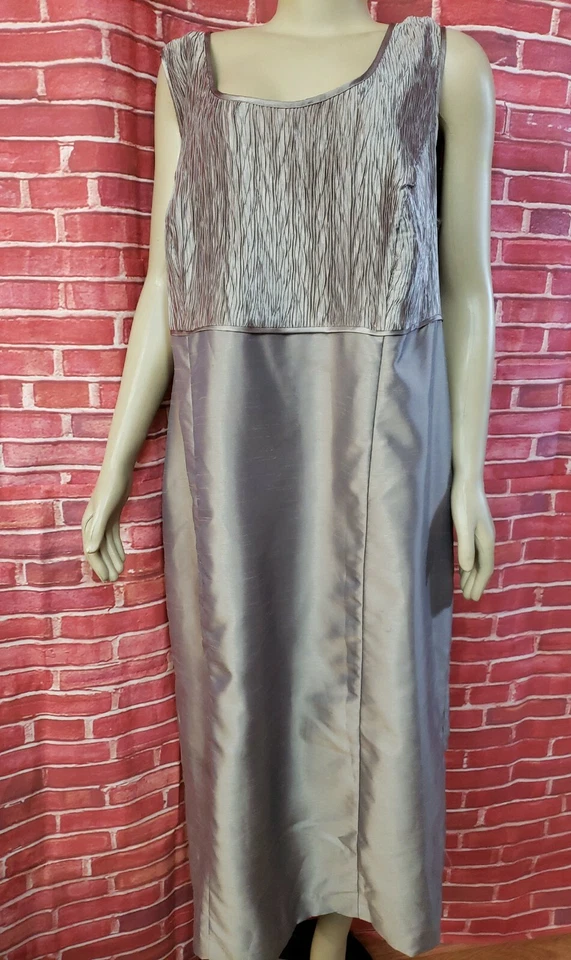 Vestido para mujer Le Bos bronceado metálico talla 20W sin mangas #CB8 Foto 1 de 4