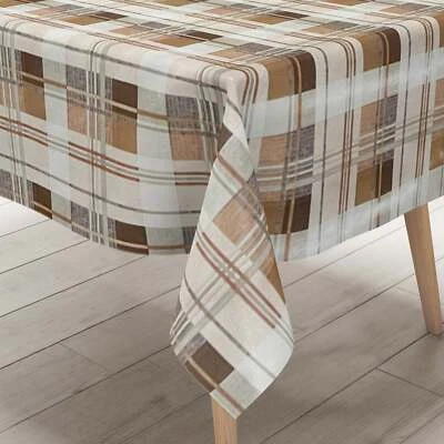 KEVKUS Wachstuch Tischdecke 01535-03 Karo kariert braun beige eckig rund oval - Bild 1 von 4