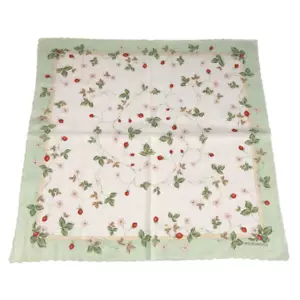 Handkerchief Scarf Strawberry Wild Strawberry pattern English country garden 19" - Picture 1 of 13