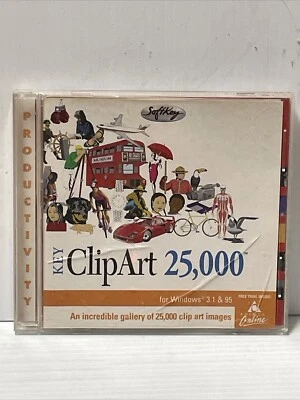 Key ClipArt 25,000 America Online For Windows 3..1 and 95 (FC51-1Q3254 - Image 1 of 4