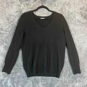 Halogen Sweater Womens Large Black 100% Cashmere Soft Casual Pullover Longsleeve - Picture 1 of 7