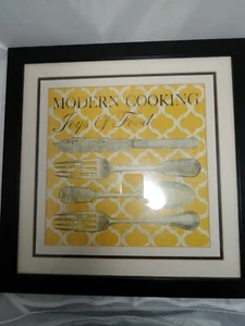 Decoración de pared cocina enmarcada imagen con vidrio 18"" × 18"" marco amarillo negro - Imagen 1 de 7
