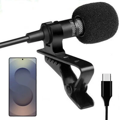 Lavalier Clip on Mic USB-C Condenser Microphone For Samsung S25/S24/S23/S21 FE - Image 1 of 4