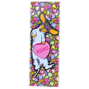 Imán negro Piebald Dachshund día de San Valentín vacaciones Wiener perro regalo decoración - Imagen 1 de 12