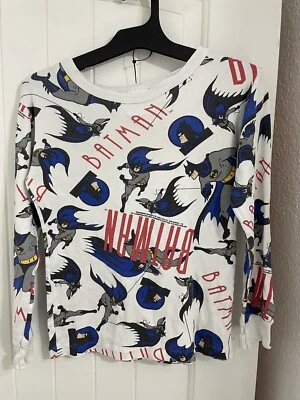 VTG 1992 Batman Long Eddie’s LS Sleep Shirt Boys L 10-12 All Over Print Animated - Image 1 of 4