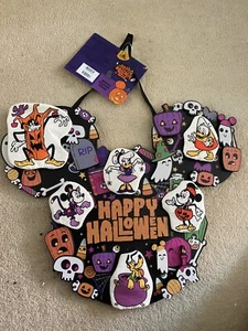 Disney Store Mickey Mouse Halloween Door Sign Plaque Wreath NEW - Picture 1 of 1