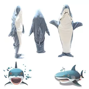 Shark Blanket Hoodie Adult, Wearable Shark Blanket, Shark Sleeping Bag - Picture 1 of 42