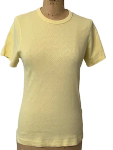 Three Dots Lemoncello Crew Neck Short Sleeve Pointelle Tee Size XL NEW NWT - Picture 1 of 6