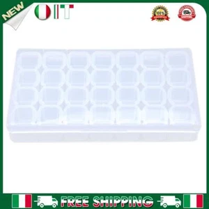 - Custodia in plastica per nail art con coperchio trasparente 28 slot vuoti per - Foto 1 di 6