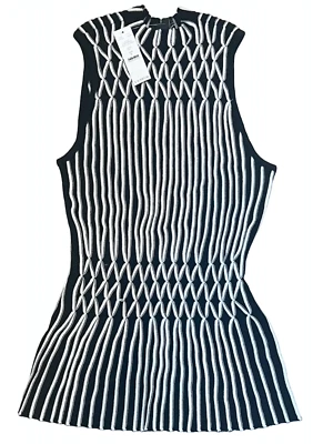 БЕЛЫЙ ДОМ ЧЕРНЫЙ РЫНОК WHBM БЕЗ РУКАВОВ НАСМЕШЛИВЫЙ ШЕИ СО СБОРКАМИ ТАЛИИ СВИТЕР ВЕРХНИЙ M - Изображение 1 из 3