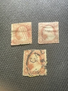 Three Antique US Stamps Scott #26 Type lll Used 3c George Washington c.1857 - Picture 1 of 7