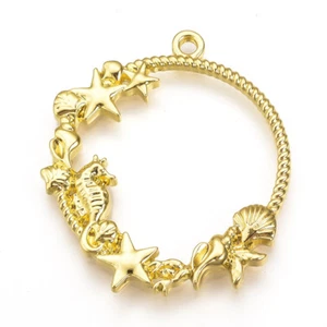 2 Stück Anhänger Rund Rahmen Lünetten open Bezel Resin Gießform Golden (2047) - Afbeelding 1 van 2